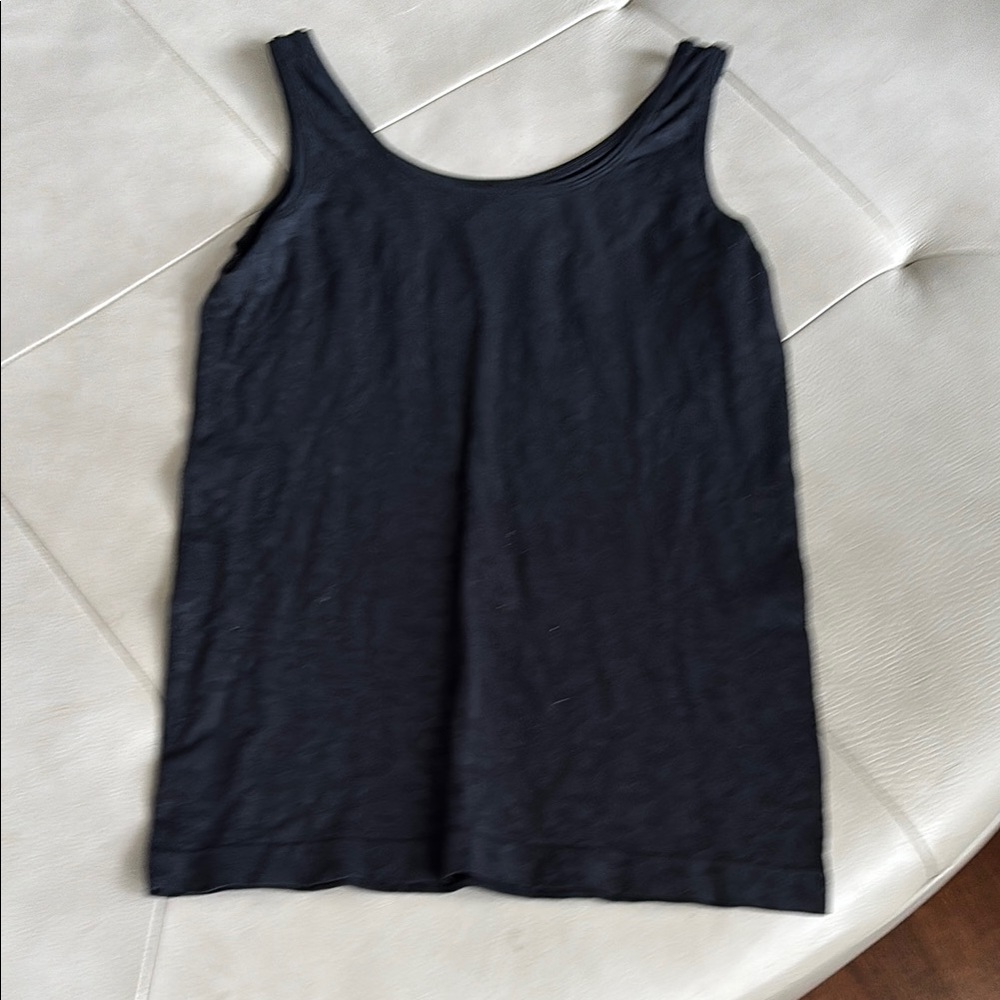 Soma Fitted Black Tank Top Leopard Print